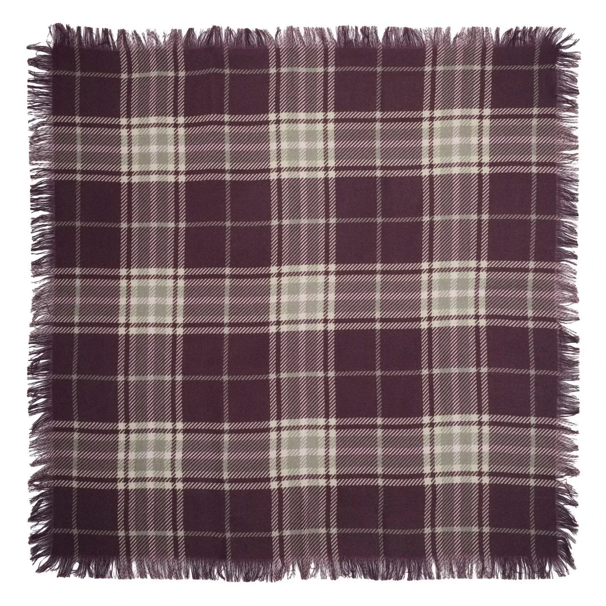 Bompard - Swann Tartan Kaşmir Mini Eşarp | Garnet
