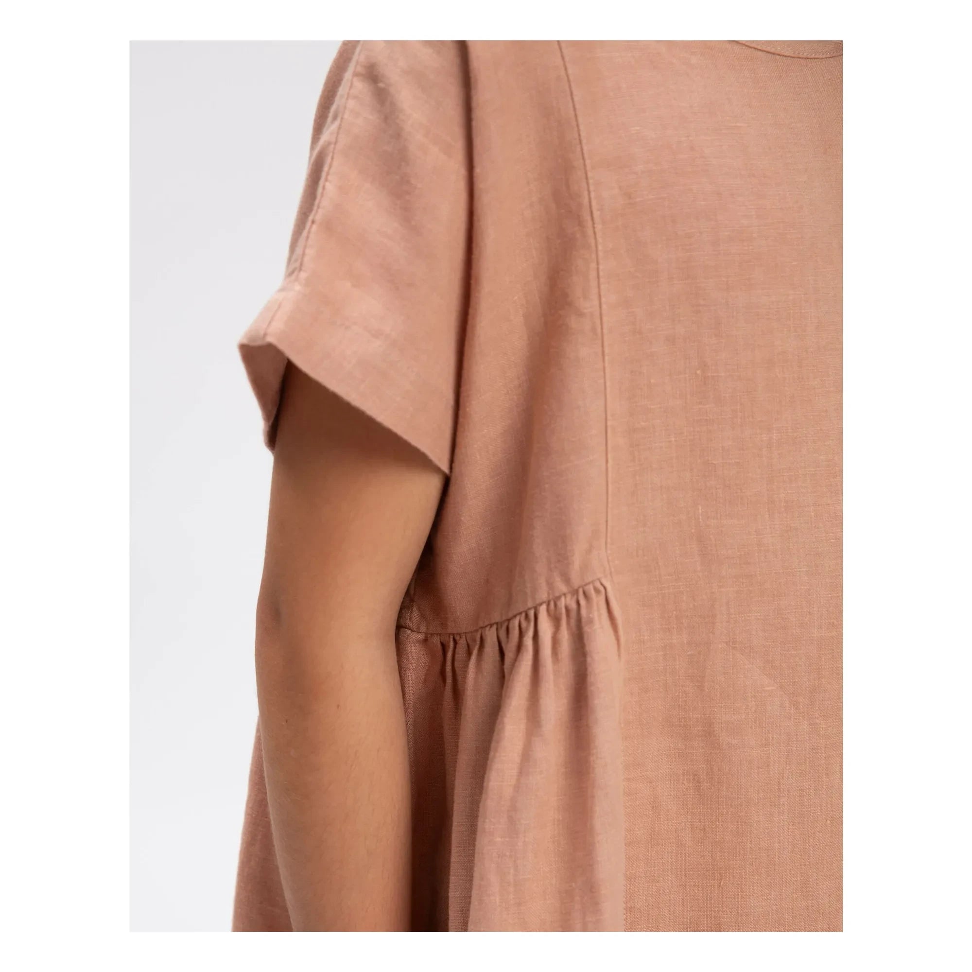 Matona - Vestido de lino | Rosa empolvado