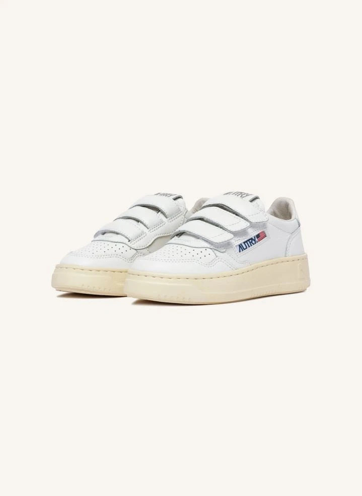 Autry - Kidstripes Zapatillas de Cuero Bajo | Blanco