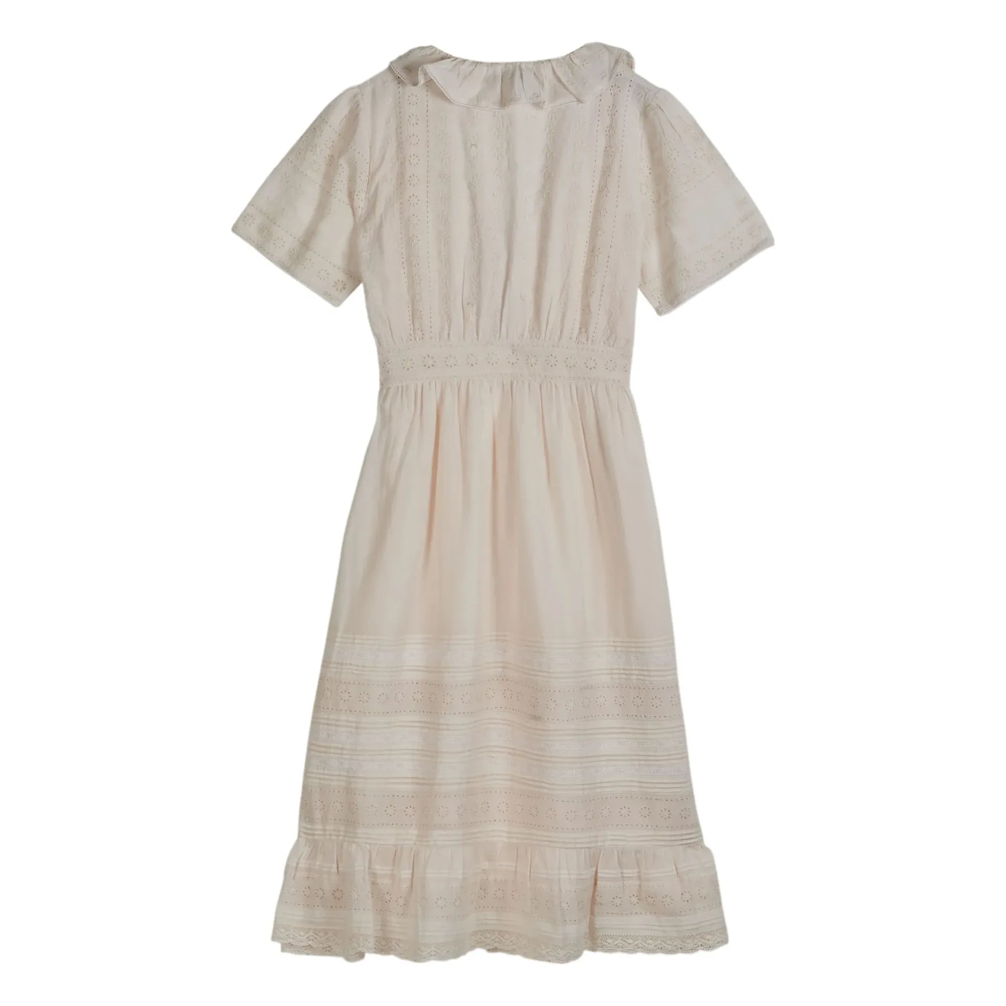 Emile et Ida - Vestido de algodón con bordado inglés | Crema