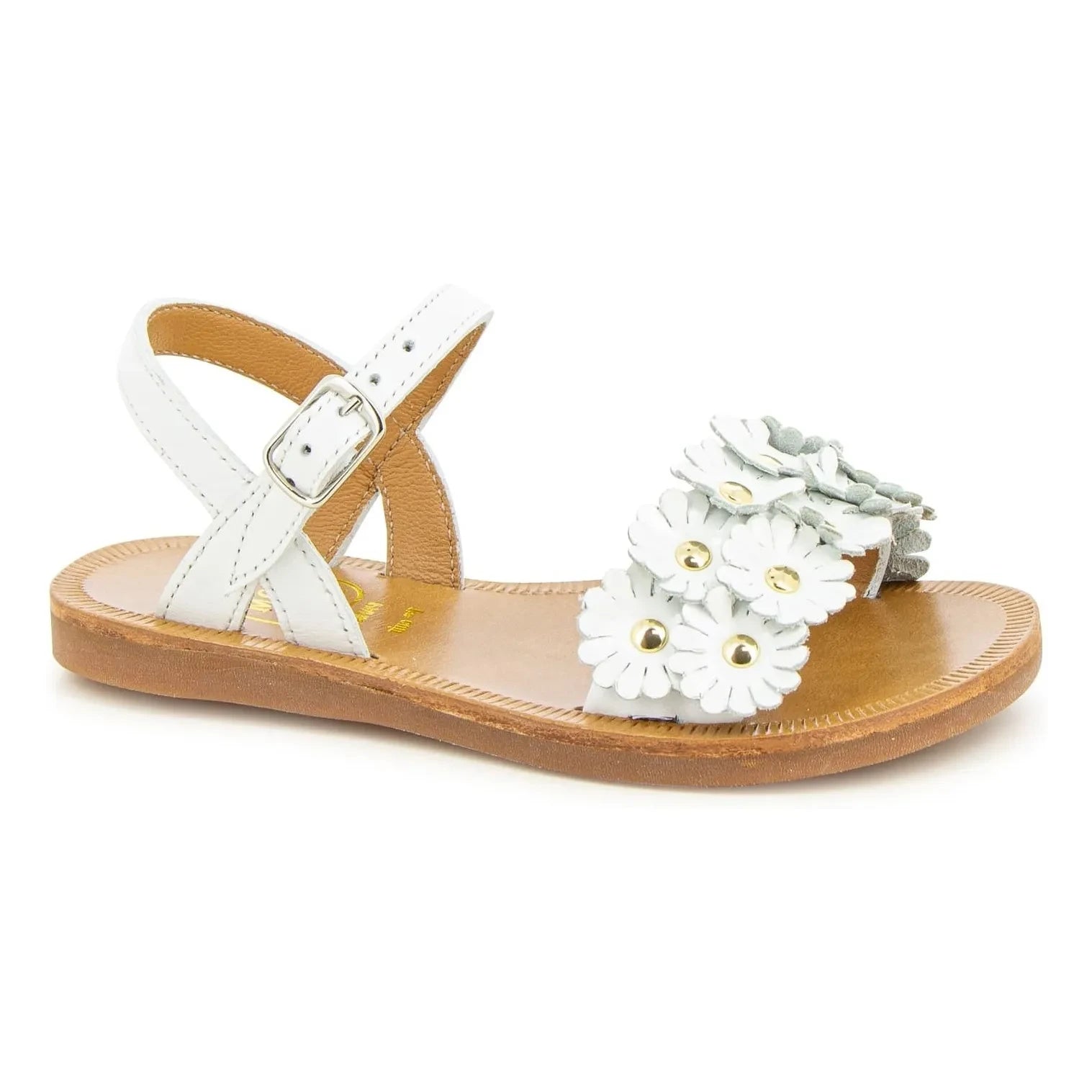 Sandalias Pom d'Api - Plagette Multi Flo | Satén blanco