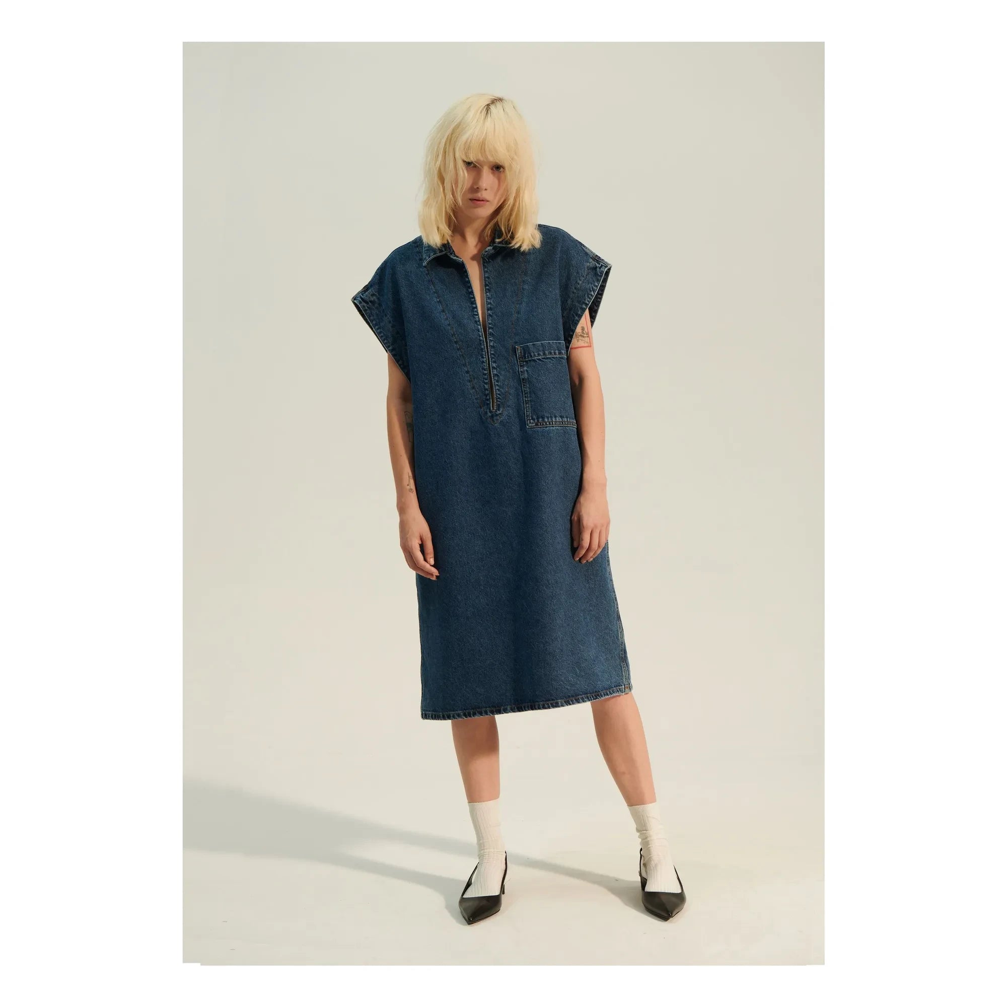 BELLEPIECE - Vestido Vaquero Zafra | Azul Oscuro