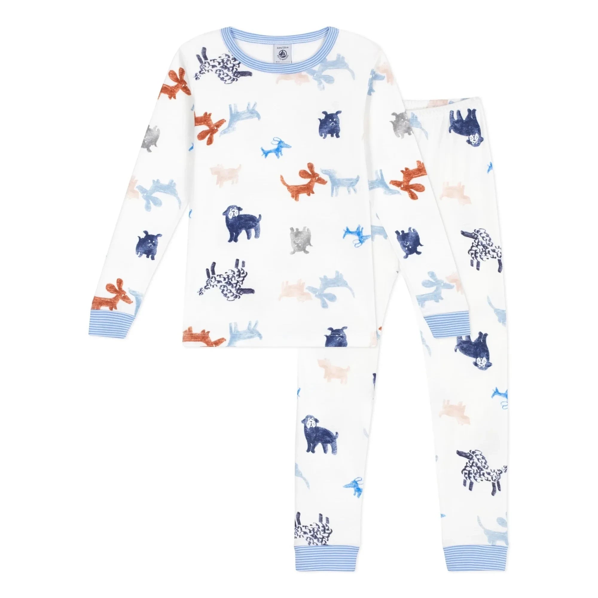 Petit Bateau - Pijama fruncido para perros | Blanco