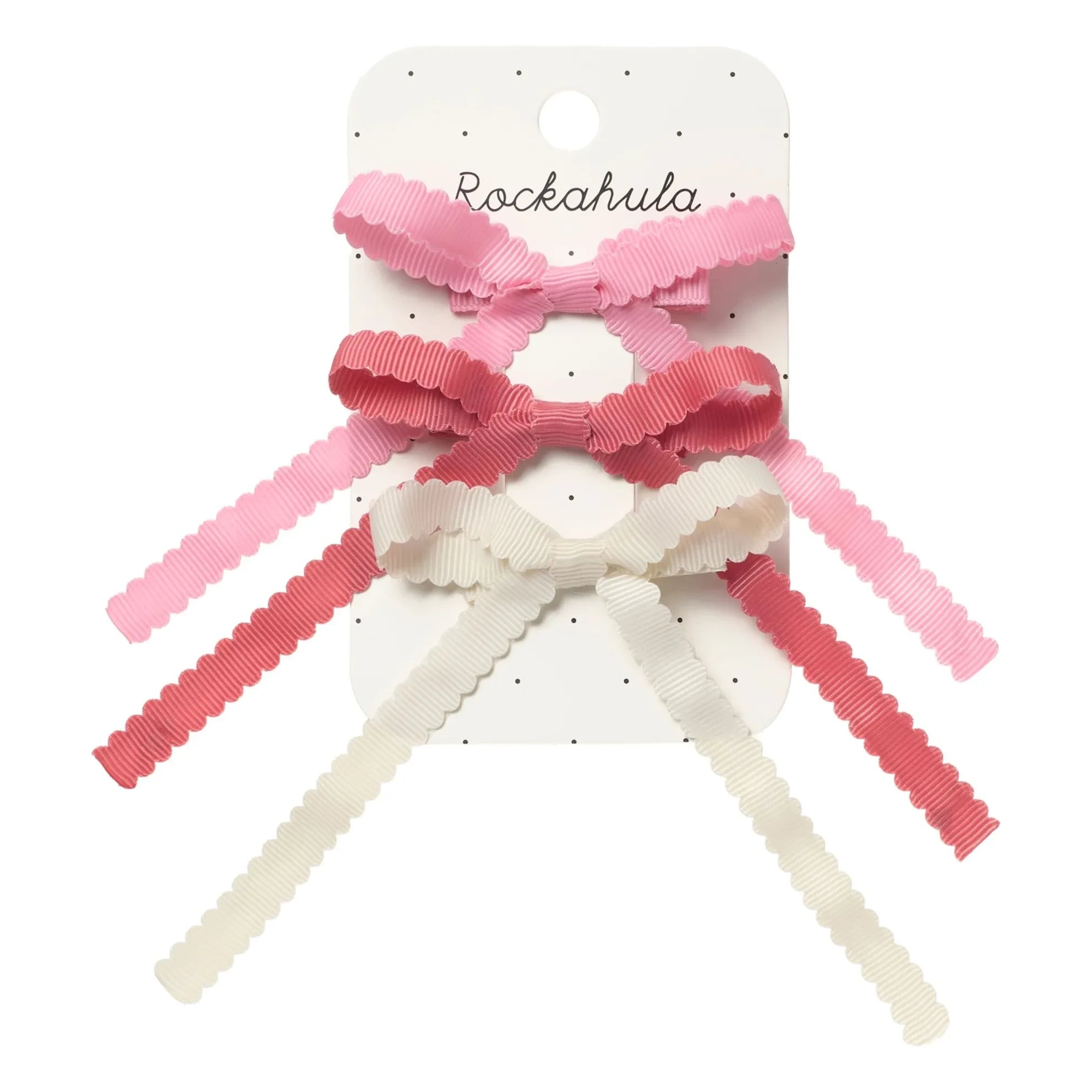 Rockahula Kids - Set de 3 pinzas de lazo ondulado | Rosa