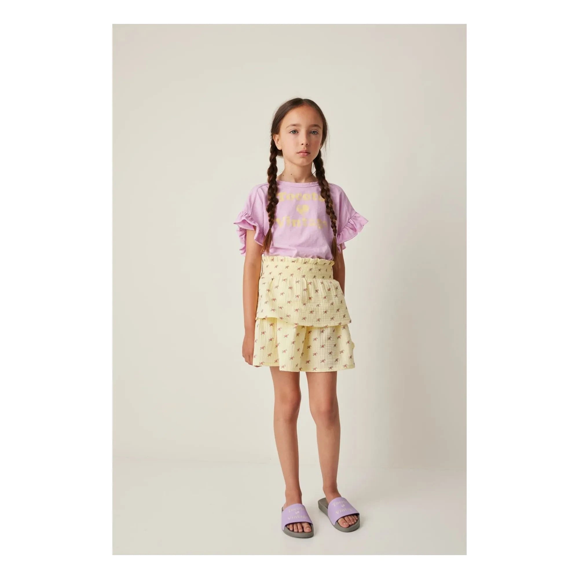 Tocoto Vintage - Fleurs Volants Falda | Amarillo