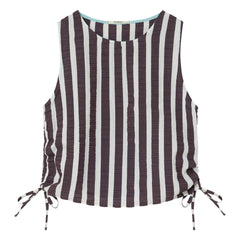Dr Bloom - Blusa de rayas de viaje | Berenjena