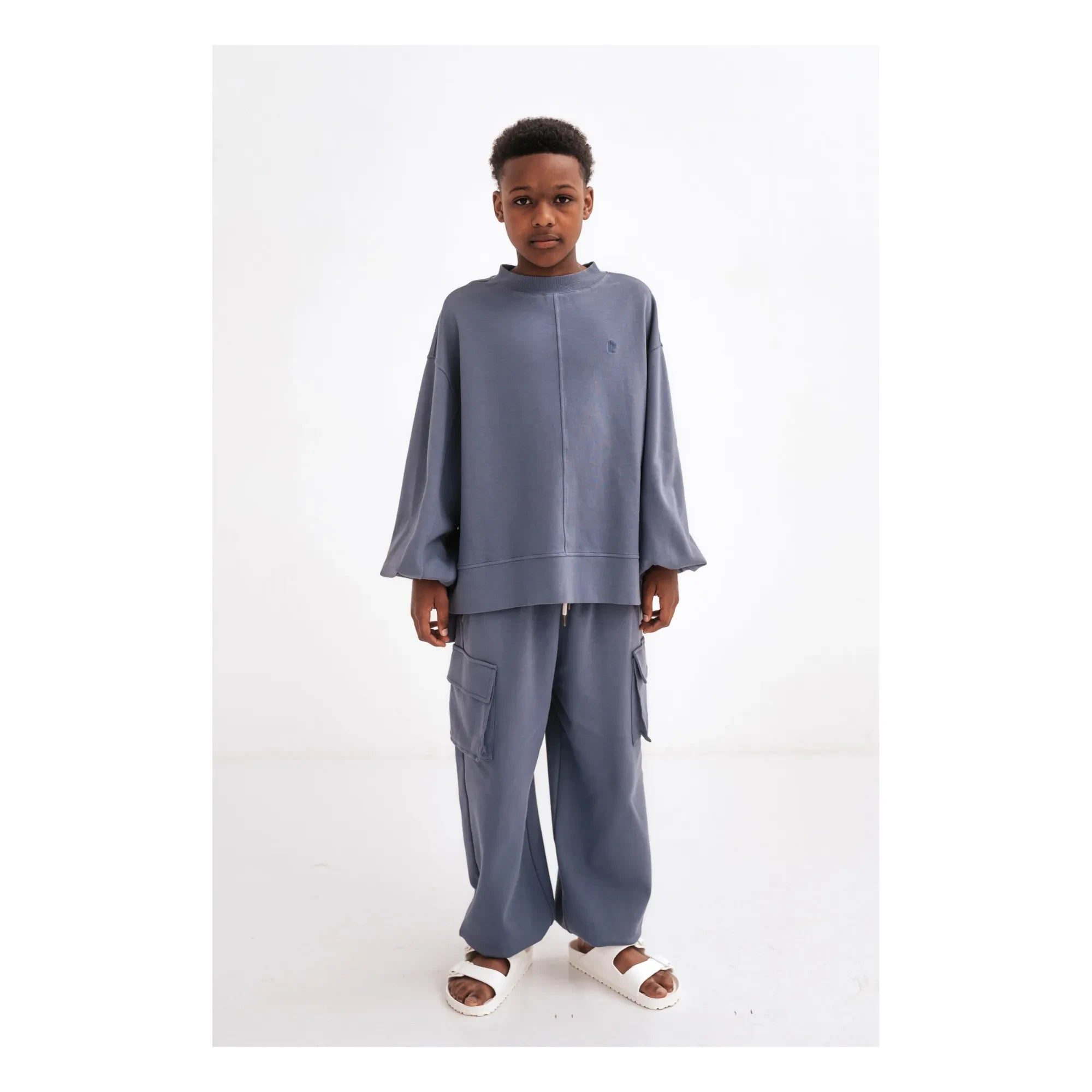 Repose AMS - Sudadera de algodón orgánico en forma de caja | Gris carbón