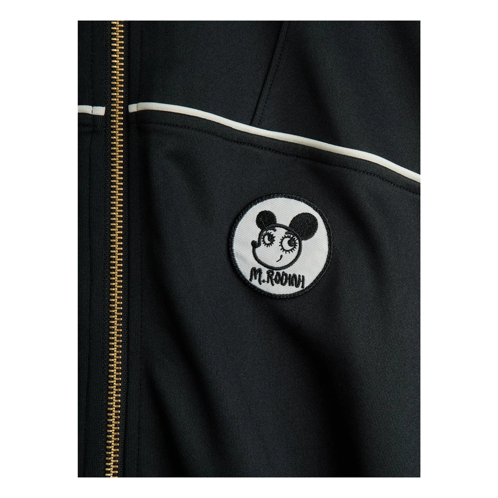 Mini Rodini - Chaqueta de chándal con parche de fibra reciclada | Negro