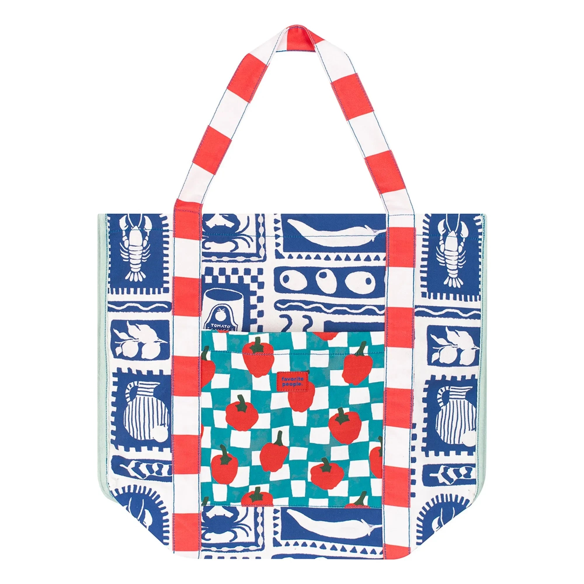 Favorite People - Bolso de tela Positano Tomatoes | Azul