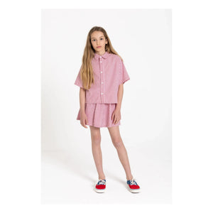Smallable Kid - Falda Melody a rayas | Rojo cereza