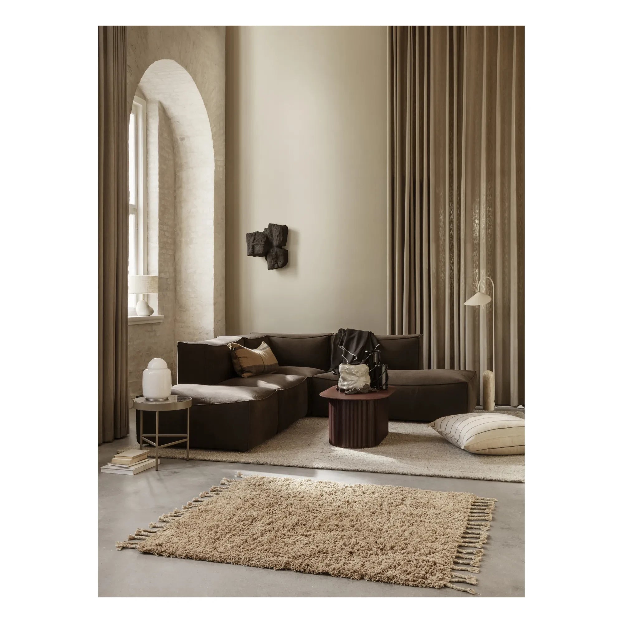 Ferm Living - Sofá Chaise Longue Abierta Catena Derecha | Marrón