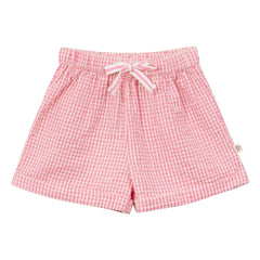Arsène et Les Pipelettes - Pantalones Cortos de Bebé de Seersucker Vichy | Rosa