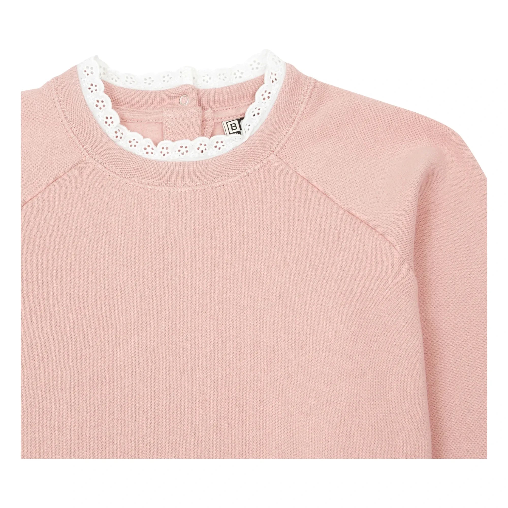 Bonton - Sudadera de algodón orgánico Tilia con cuello de encaje | Rosa