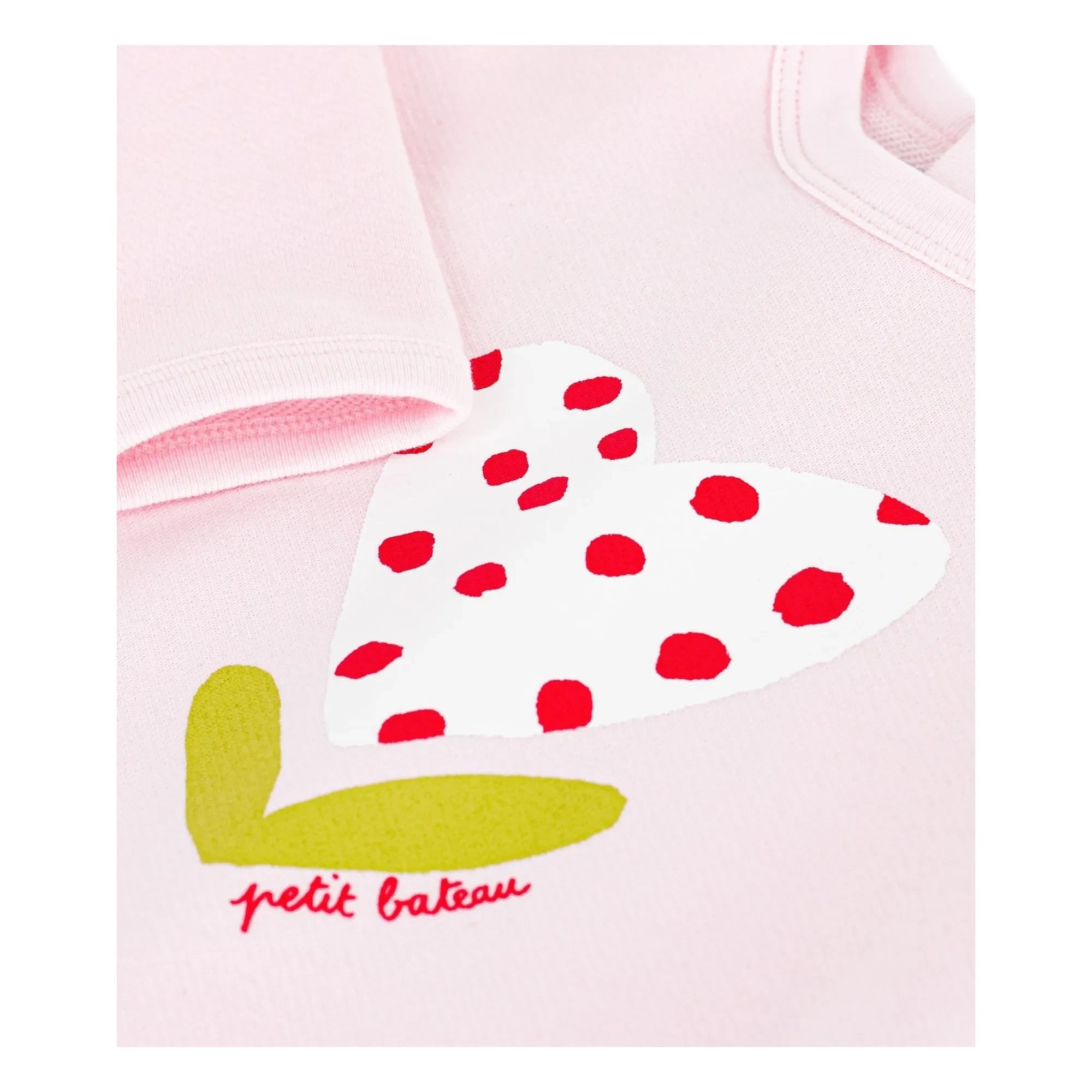 Petit Bateau - Sudadera Corazón de Algodón Orgánico | Rosa claro