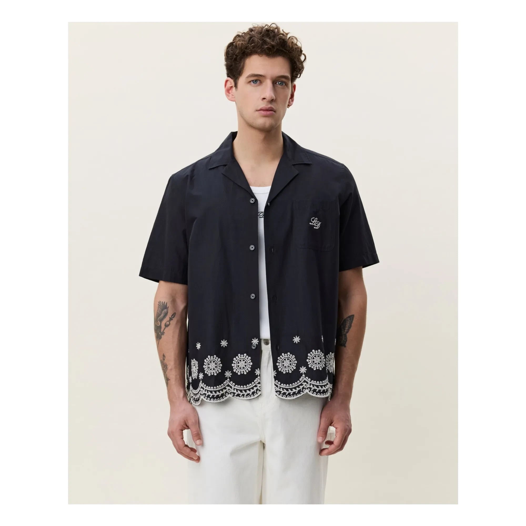 Les Deux - Camisa a rayas | Negro