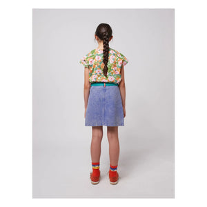 Bobo Choses - Falda de algodón orgánico con bloques de color | Azul
