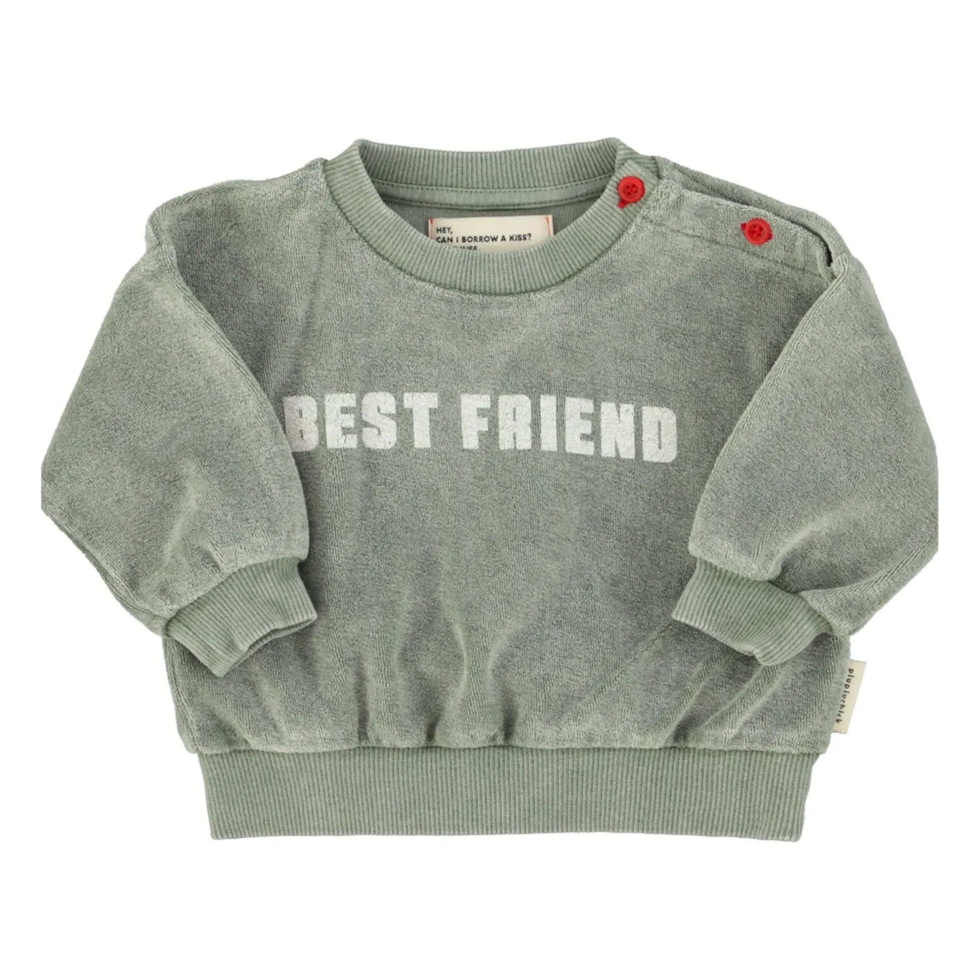 Piupiuchick - Sudadera de toalla de algodón orgánico Best Friend | Verde oscuro