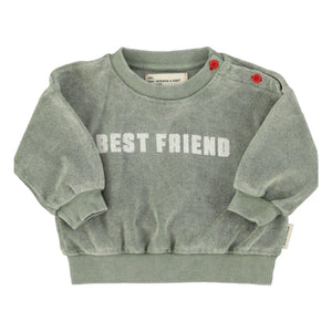 Piupiuchick - Sudadera de toalla de algodón orgánico Best Friend | Verde oscuro