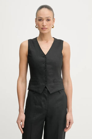Chaleco de lino de un botón Weekend Max Mara PACE para mujer