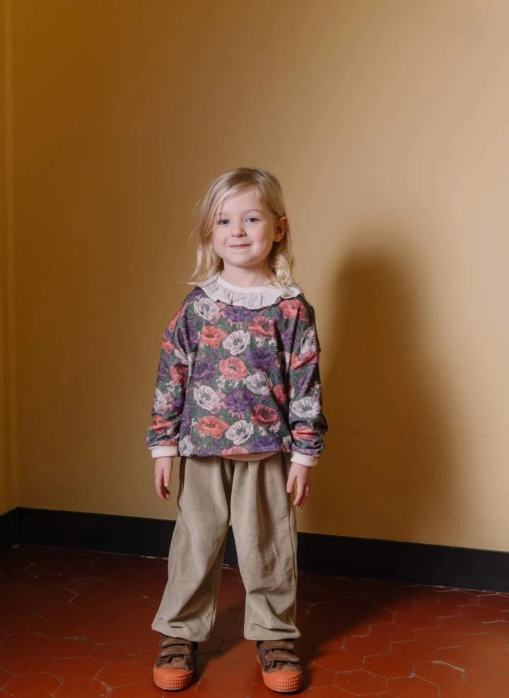 Studio Bohème - Sudadera de Algodón Orgánico con Estampado de Flores Juno | Morado