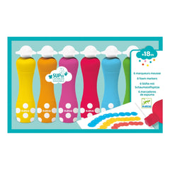 Djeco - Rotuladores de espuma para niños pequeños - Set de 6