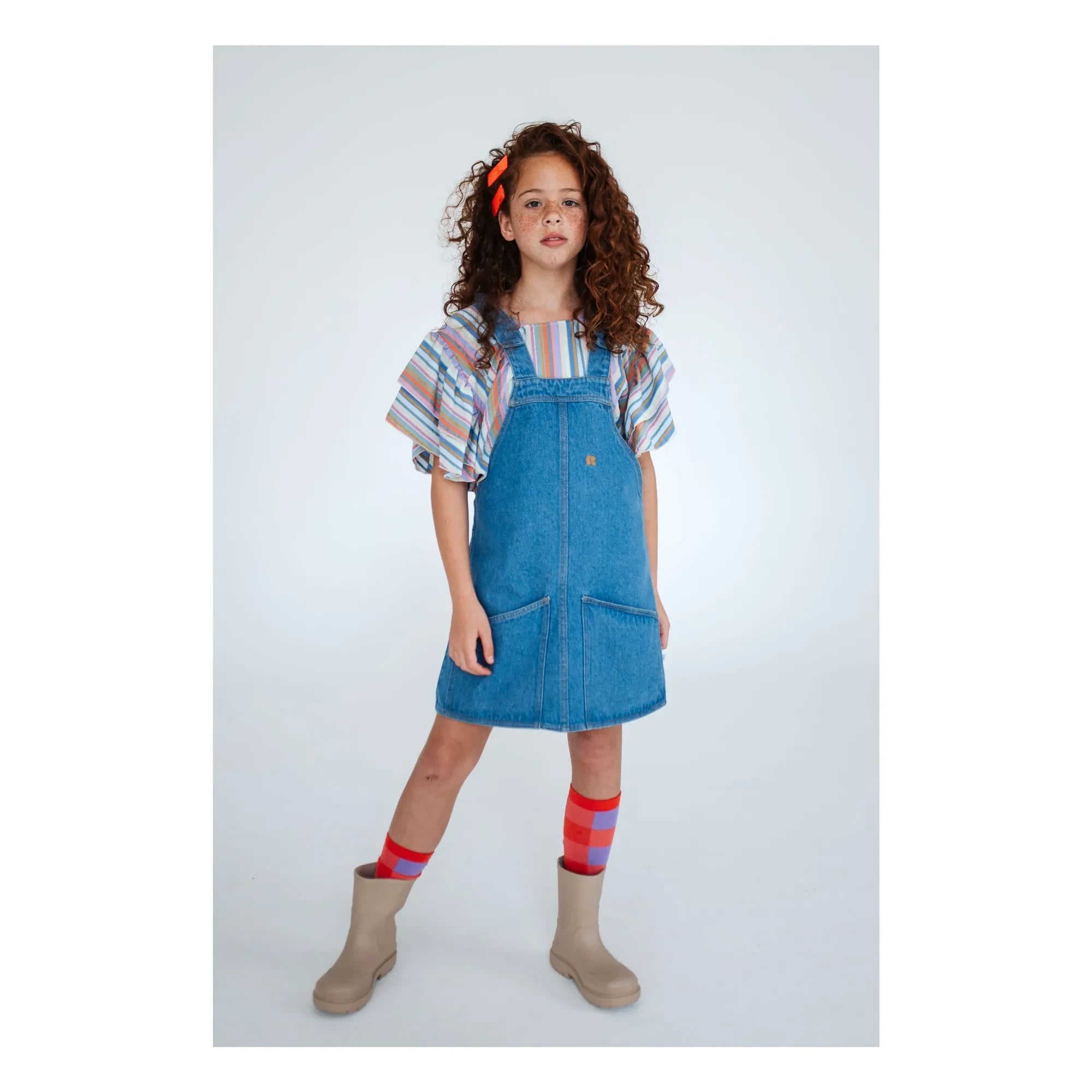 Repose AMS - Vestido Salopette de Algodón Orgánico | Azul denim