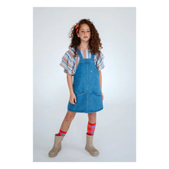 Repose AMS - Vestido Salopette de Algodón Orgánico | Azul denim