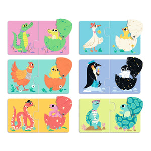 Djeco - Funny Eggs Puzzles de 2-3 piezas