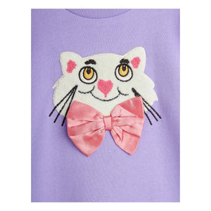 Mini Rodini - Vestido Gato de Algodón Orgánico | Morado