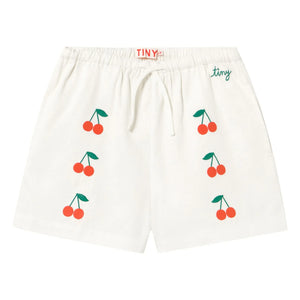 Tinycottons - Twill Cerezas Cortas | Blanco