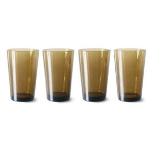 HKliving - Tazas de los 70 - Juego de 4 | Marrón