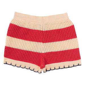 Mipounet - Shorts de ganchillo de rayas Vita | Rojo