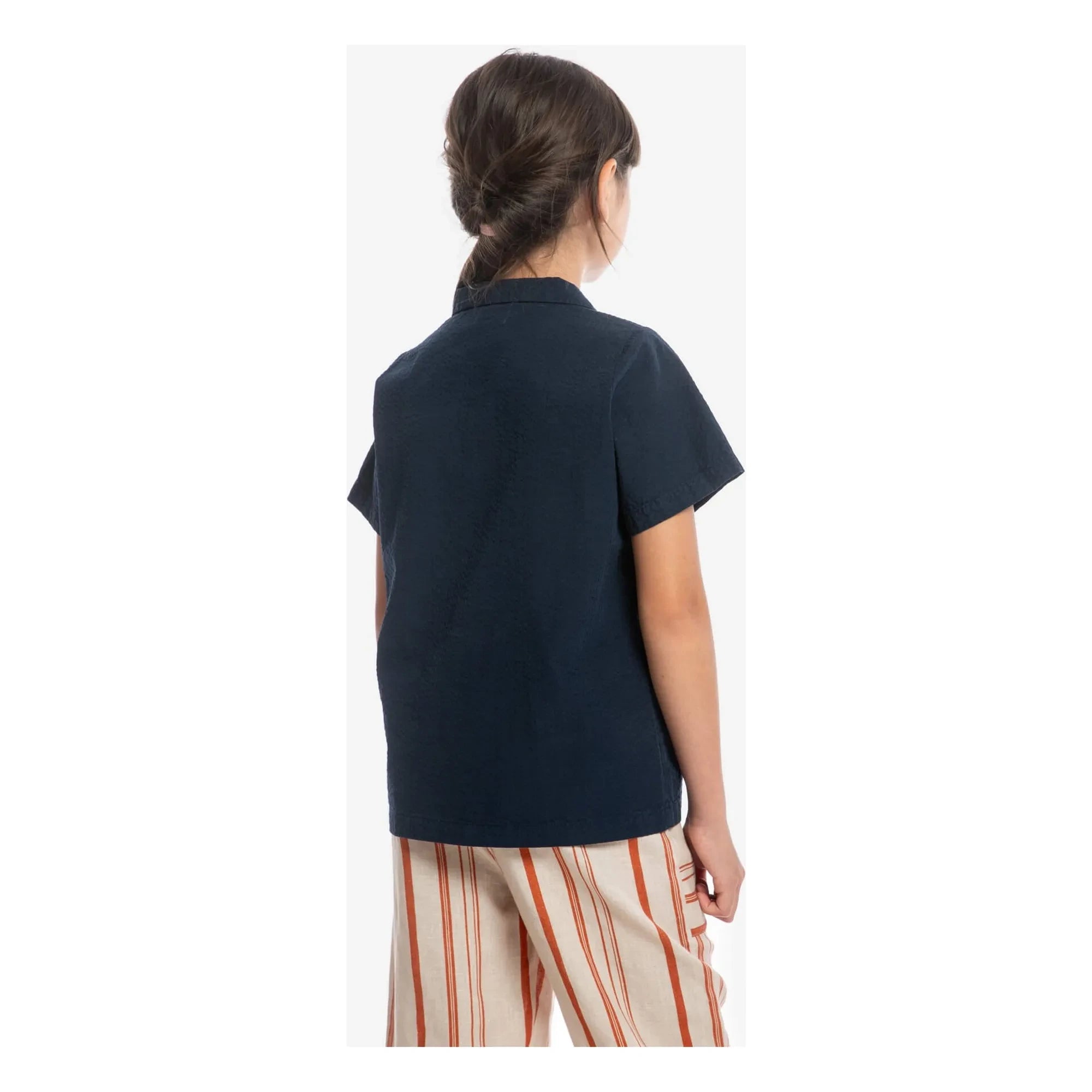 Matona - Camisa Lisa de Algodón Orgánico | Azul Marino