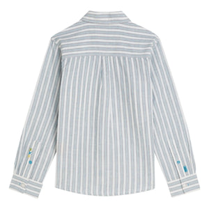 Scotch & Soda - Camisa de lino a rayas | Azul claro