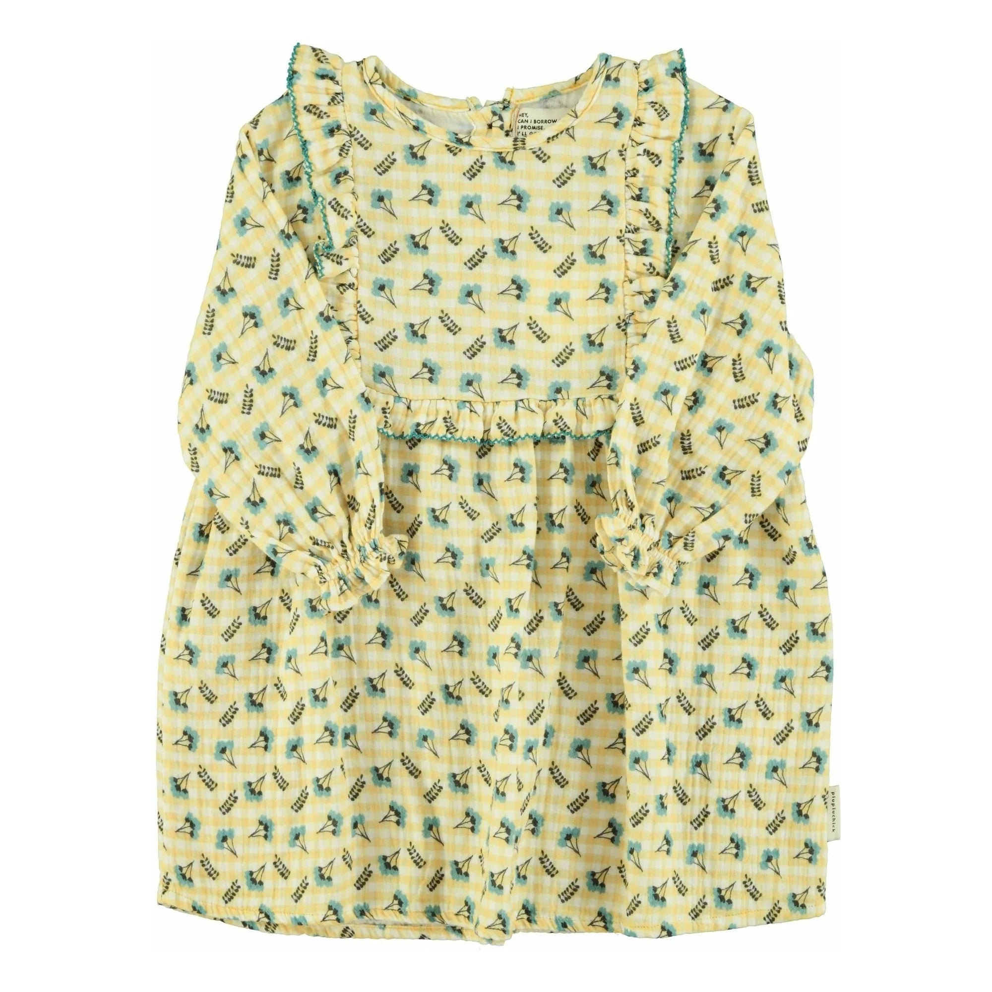 Piupiuchick - Vestido Plastron Flores | Amarillo