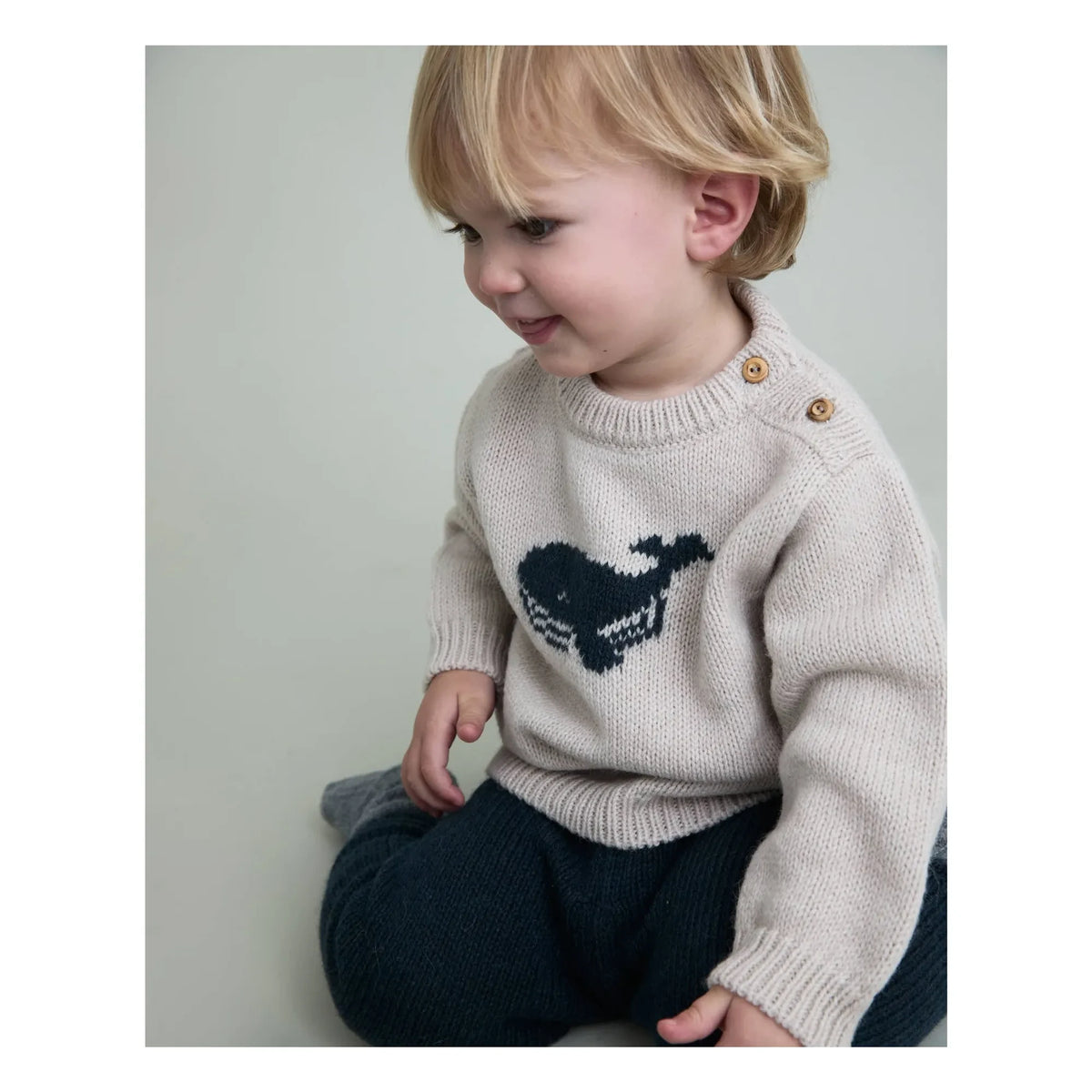 Búho - Jersey de ballena bebé | Beige