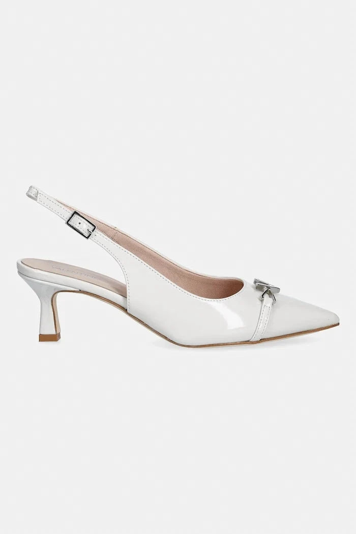 Zapatos de tacón de cuero con el talón abierto Valentino