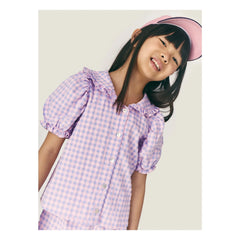 Mipounet - Blusa Vichy Olie, Cuello Claudine | Lila