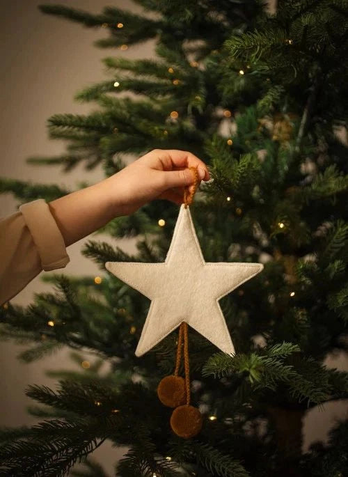 Muskhane - Adorno de Navidad Estrella de Fieltro | Ecru