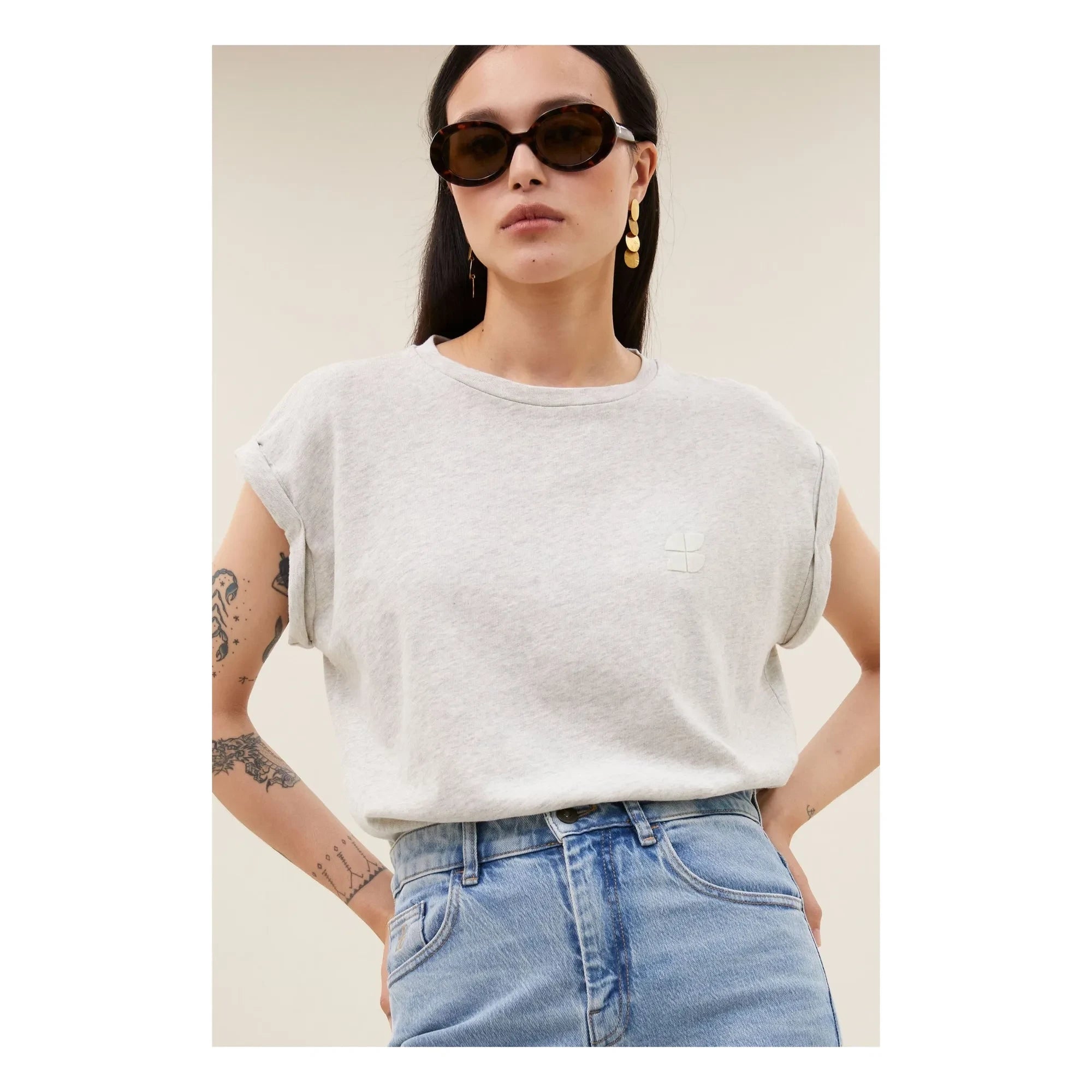 By Bar - Tobi Flame Camiseta de algodón | Gris