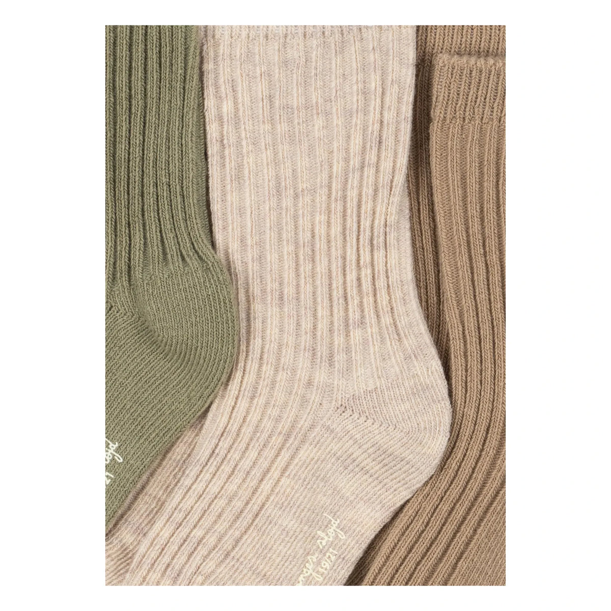 Konges Sløjd - Set de 3 Calcetines Acanalados | Beige
