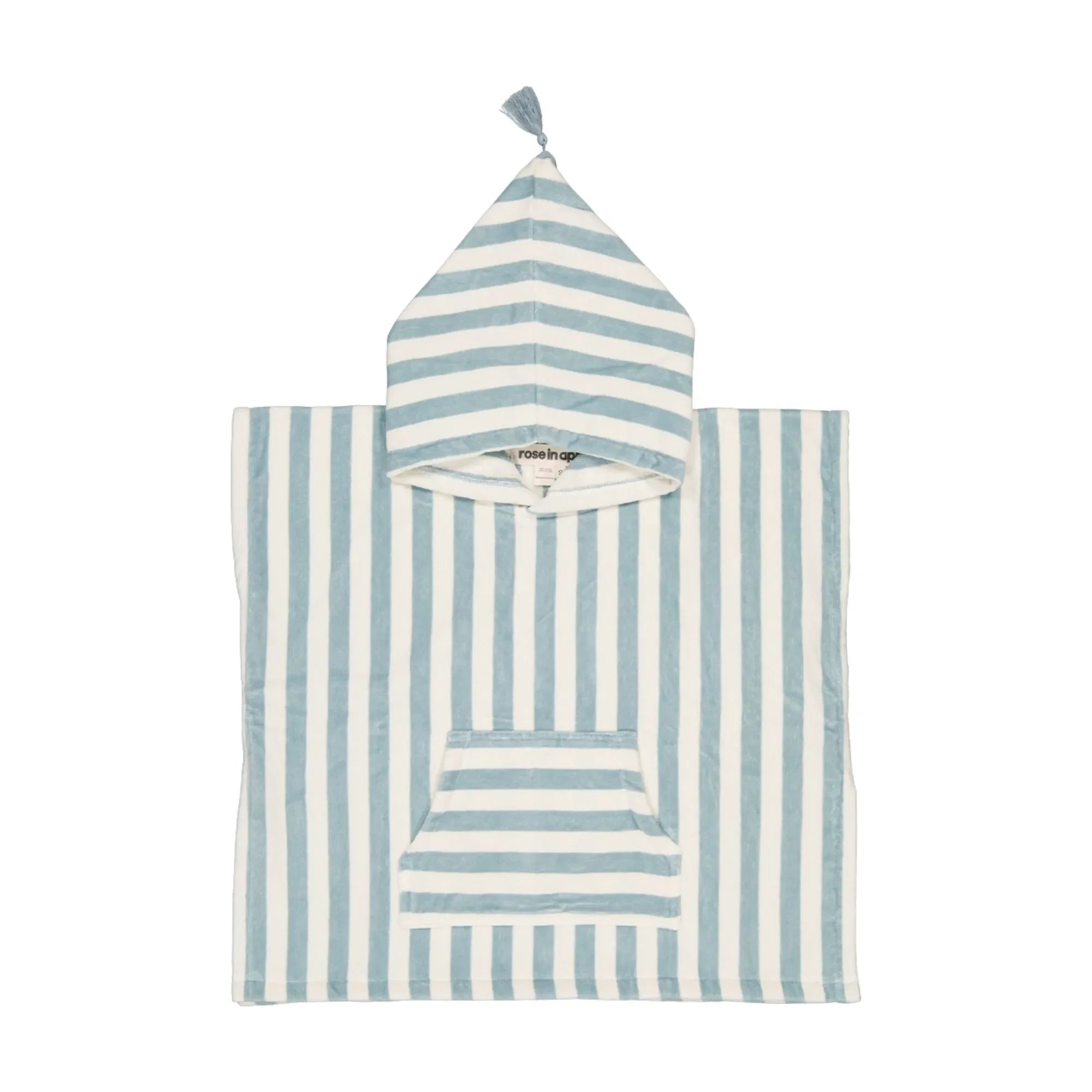 Rose in April - Poncho de playa de rayas Suzon | Azul claro