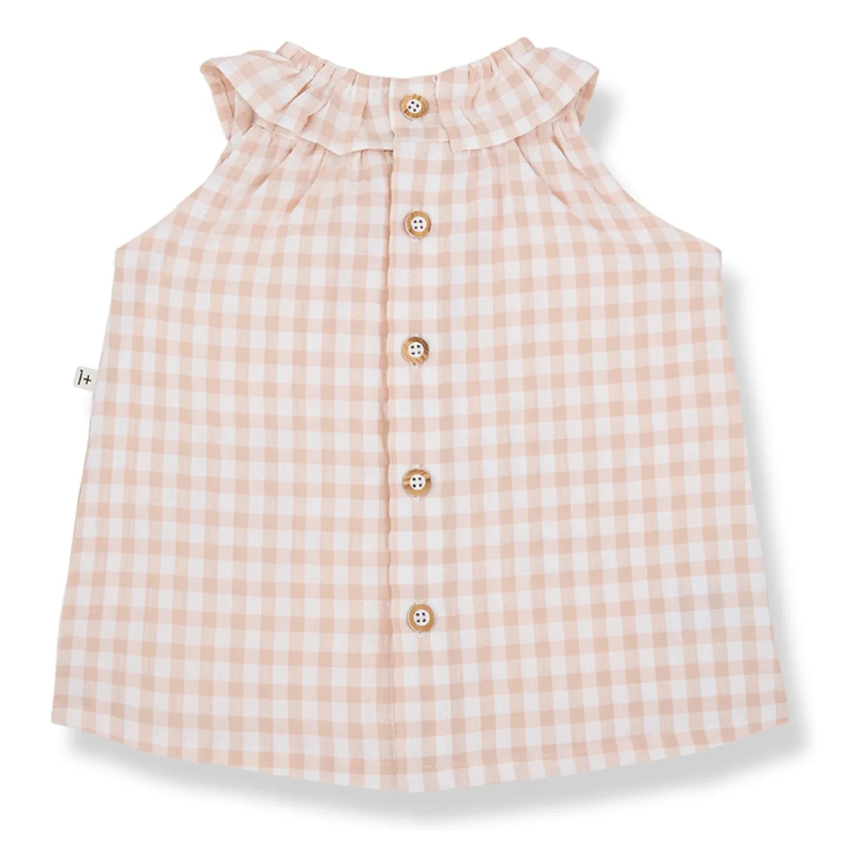 1+ en la familia - Vestido seersucker Ambracia Vichy | Rosa beige
