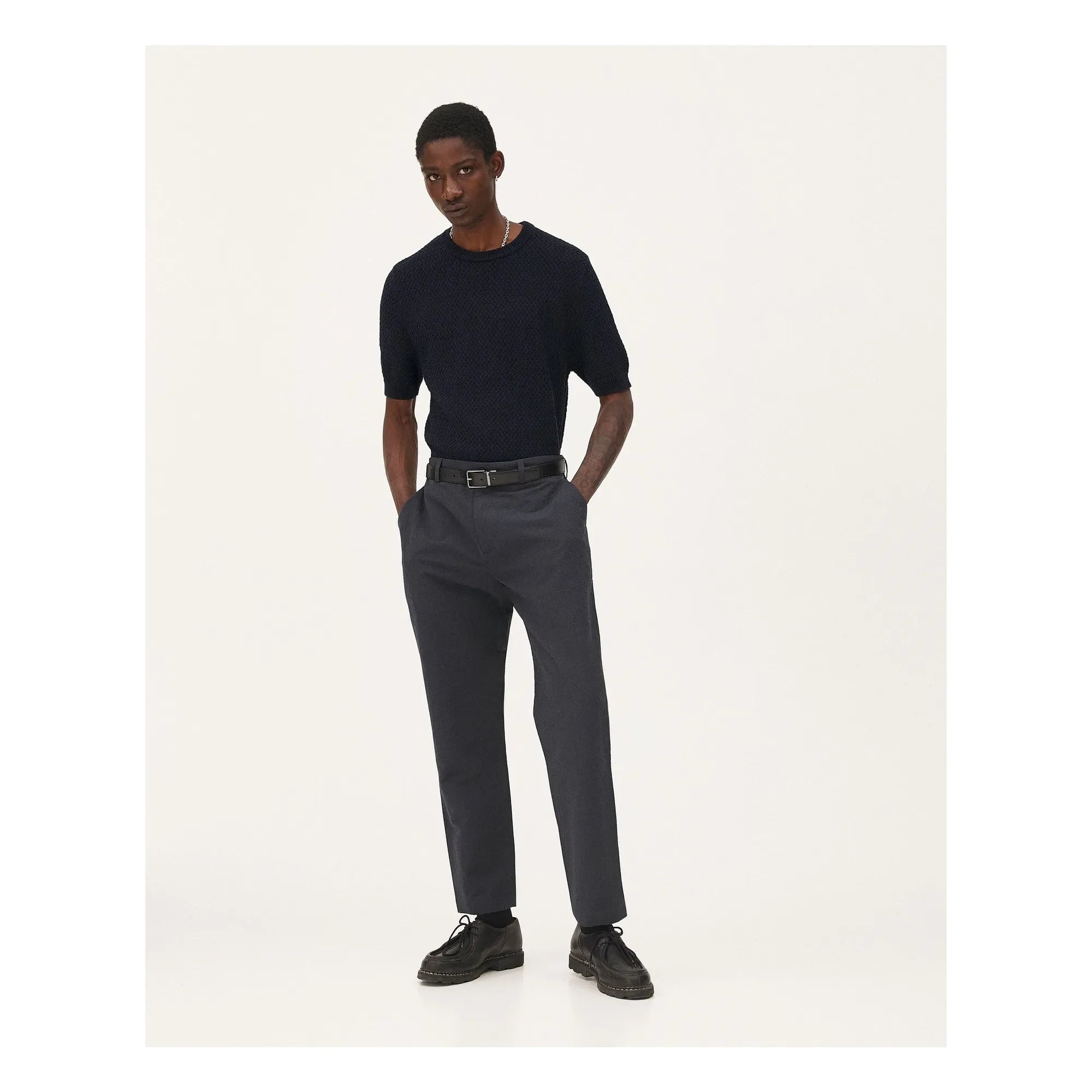 Noyoco - Pantalones de lino Detroit | Azul oscuro