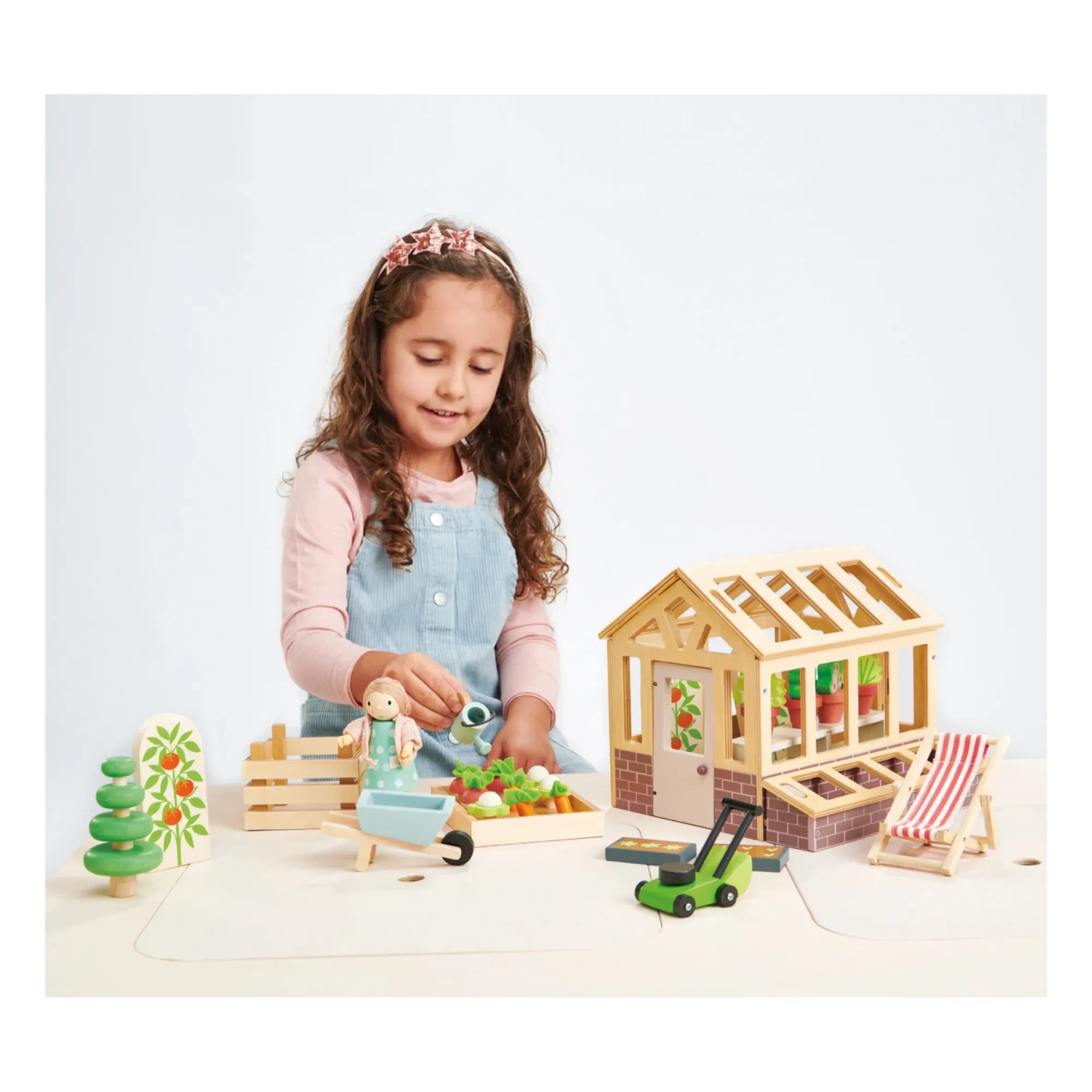 Tender Leaf Toys - Invernadero de madera y accesorios