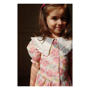 Konges Sløjd - Blusa de algodón orgánico con cuello de corazón | Rosa