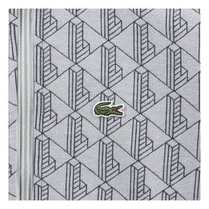 Lacoste - Sudadera con cremallera y monograma de algodón orgánico | Gris claro