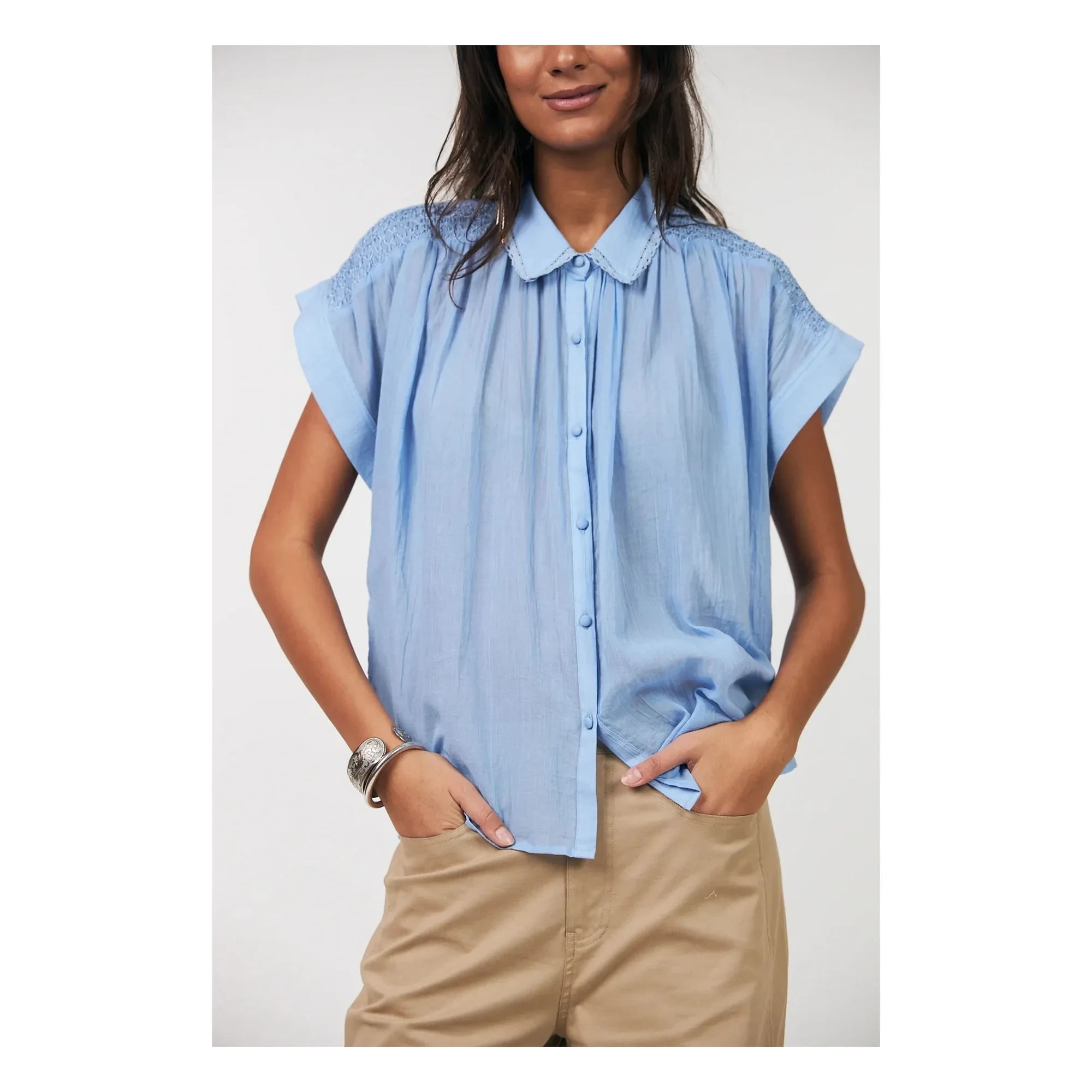 Lollys Laundry - Blusa Badal de Algodón | Azul