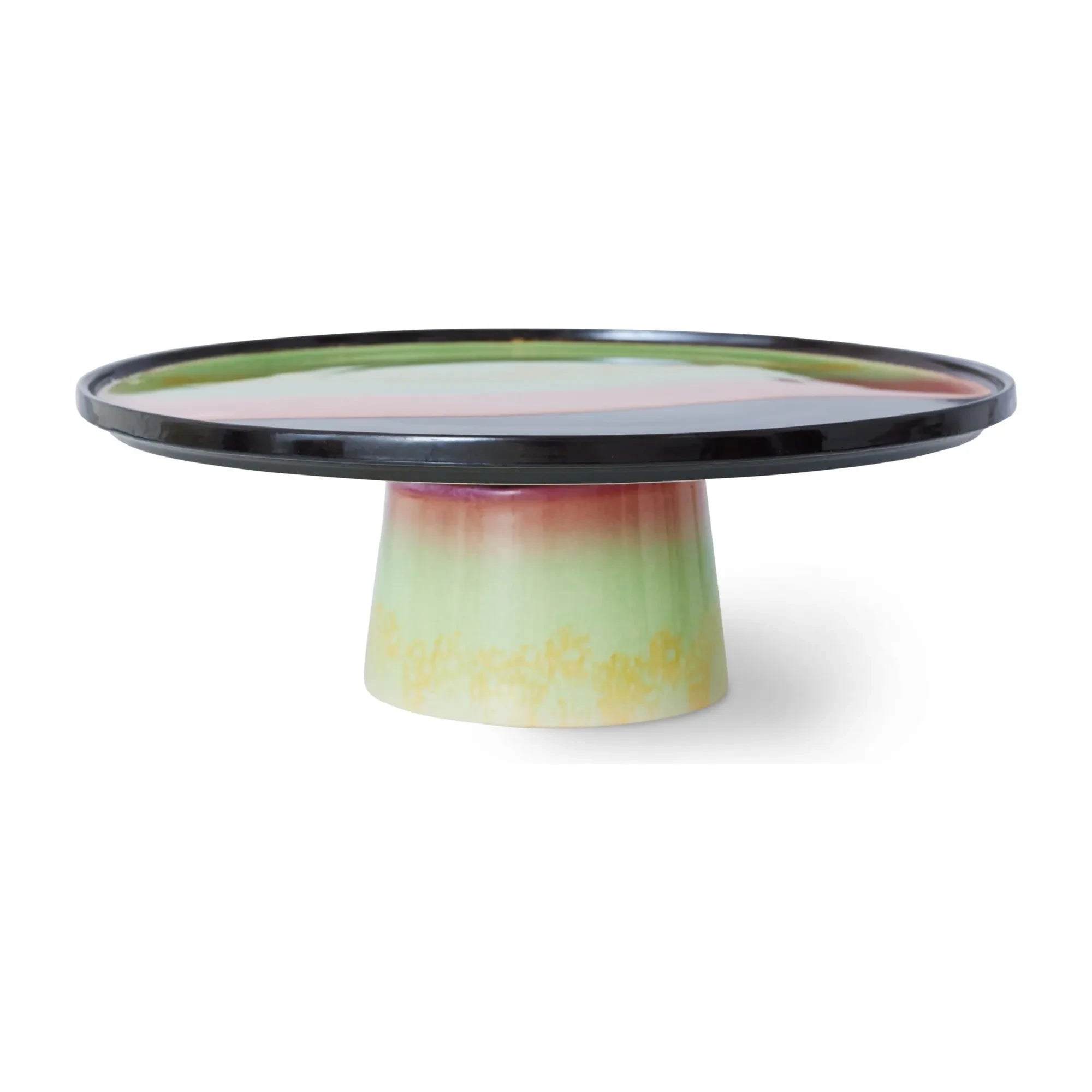 HKliving - Plato de tarta de gres | Verde almendra