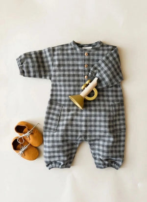 Studio Bohème - Big Papi Vichy Mono de Algodón Orgánico | Gris